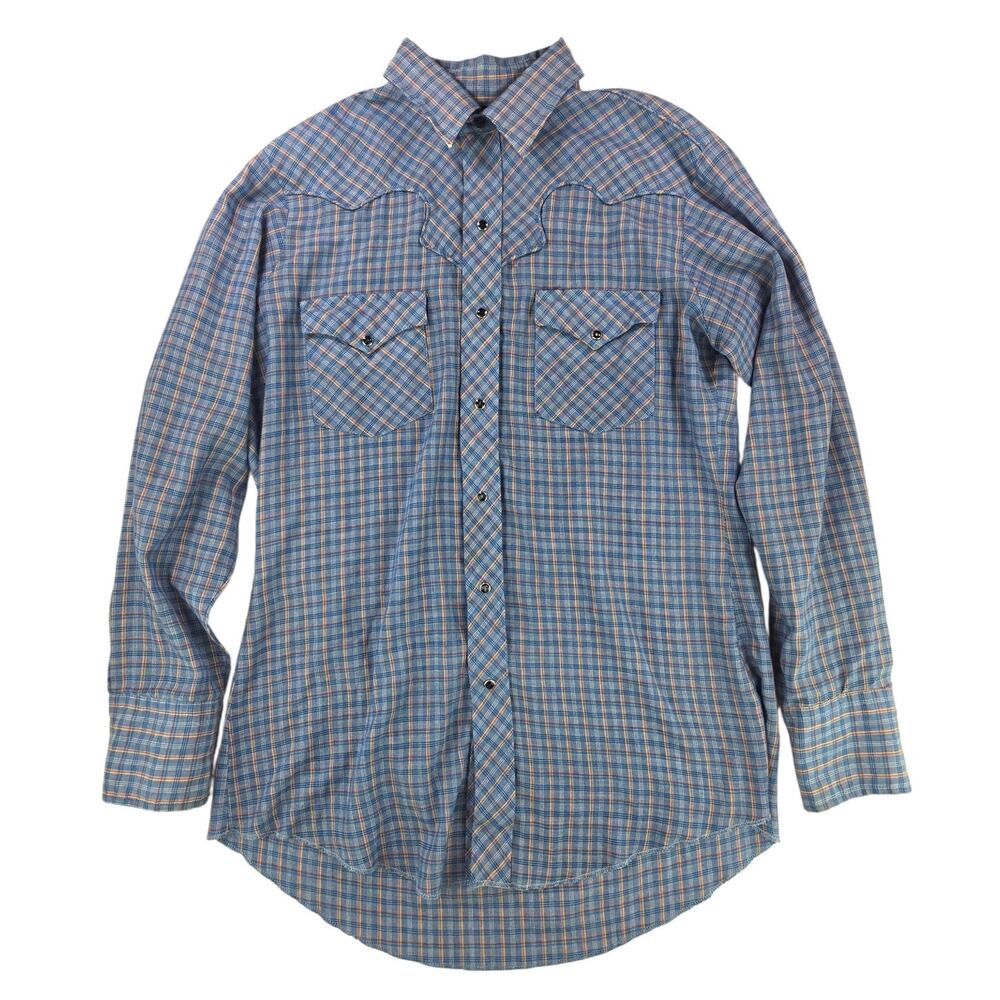Karman | Vintage Blue Checkered Western Shirt | Size Small